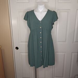 Wishlist flutter sleeves V-neck baby doll mini dress sz S